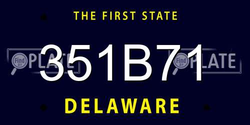 351B71 Delaware License Plate