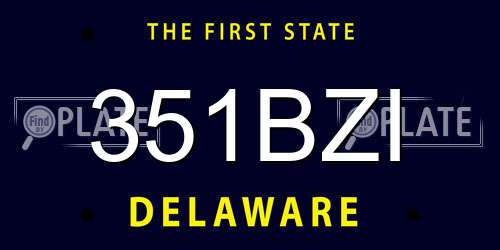 351BZI Delaware License Plate