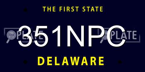 351NPC Delaware License Plate