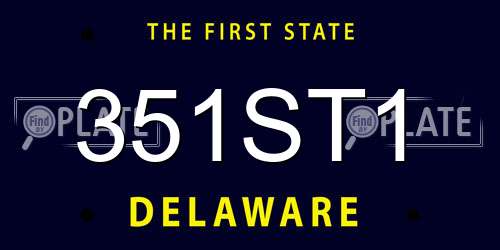 351ST1 Delaware License Plate