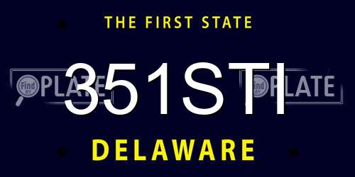 351STI Delaware License Plate