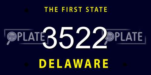 3522 Delaware License Plate