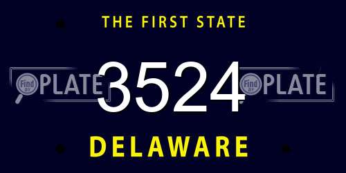 3524 Delaware License Plate