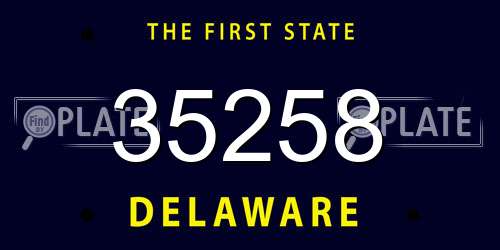 35258 Delaware License Plate