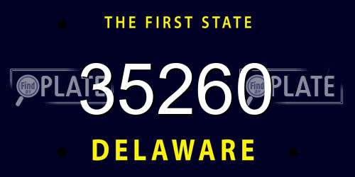 35260 Delaware License Plate