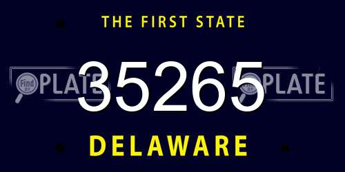 35265 Delaware License Plate