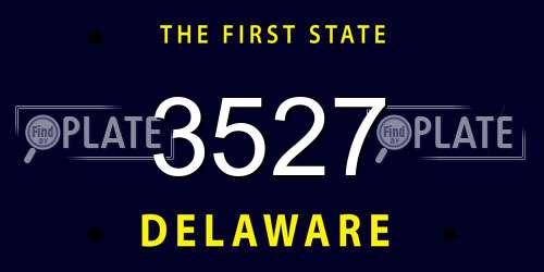 3527 Delaware License Plate