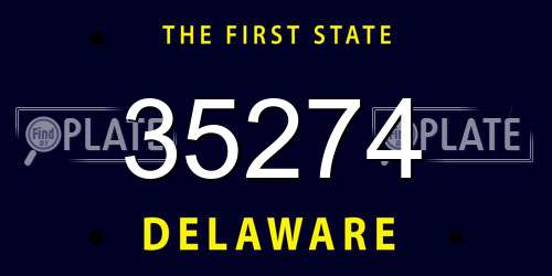 35274 Delaware License Plate