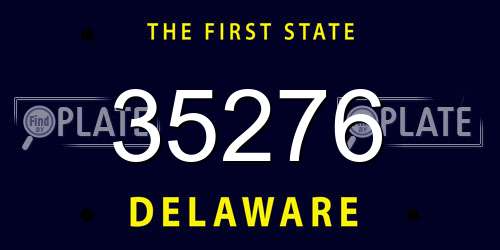 35276 Delaware License Plate