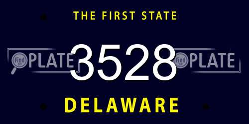 3528 Delaware License Plate