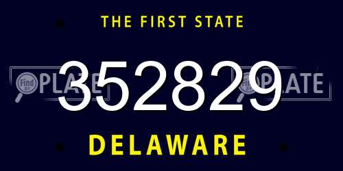 352829 Delaware License Plate