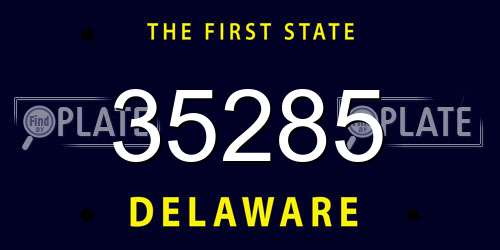 35285 Delaware License Plate