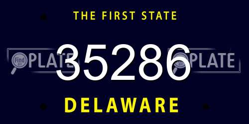 35286 Delaware License Plate