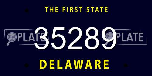 35289 Delaware License Plate