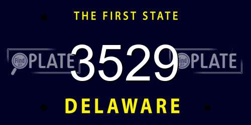 3529 Delaware License Plate