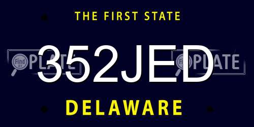 352JED Delaware License Plate