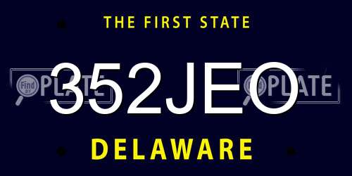 352JEO Delaware License Plate