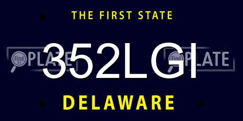 352LGI Delaware License Plate