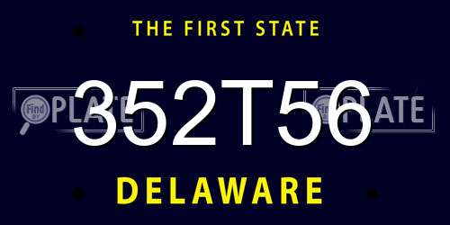 352T56 Delaware License Plate