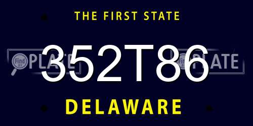 352T86 Delaware License Plate
