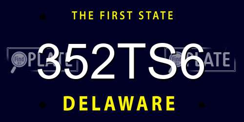352TS6 Delaware License Plate