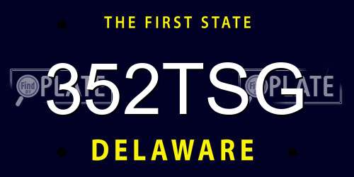 352TSG Delaware License Plate