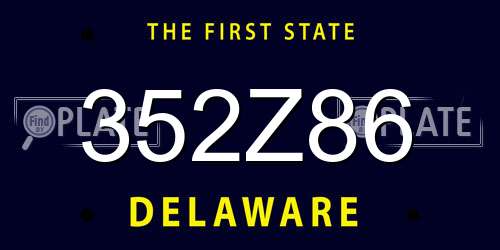352Z86 Delaware License Plate