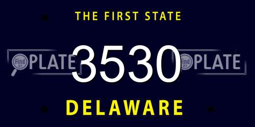 3530 Delaware License Plate