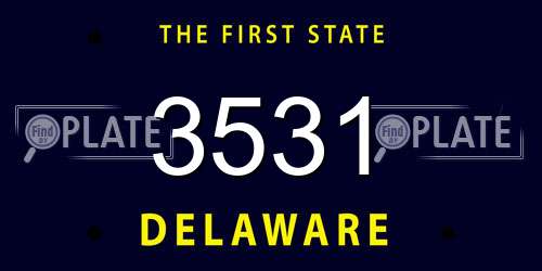 3531 Delaware License Plate