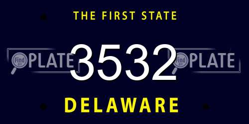 3532 Delaware License Plate