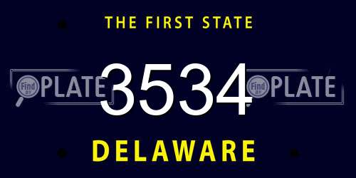 3534 Delaware License Plate
