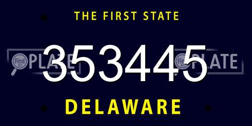 353445 Delaware License Plate
