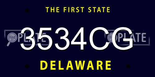 3534CG Delaware License Plate