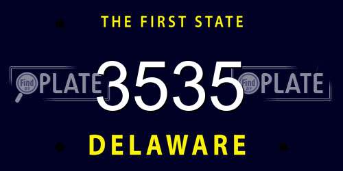 3535 Delaware License Plate