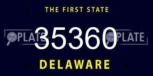 35360 Delaware License Plate