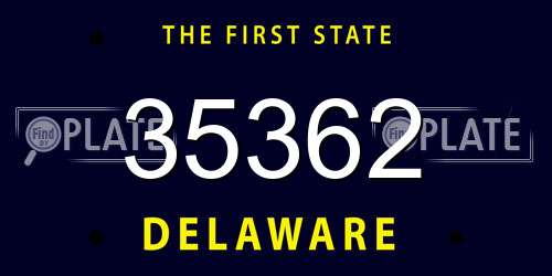 35362 Delaware License Plate
