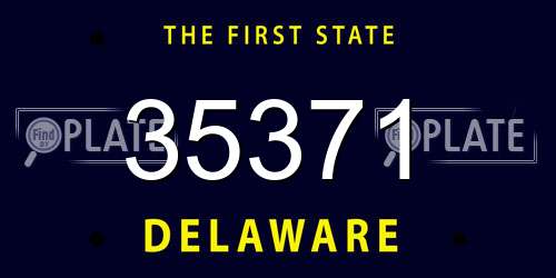 35371 Delaware License Plate