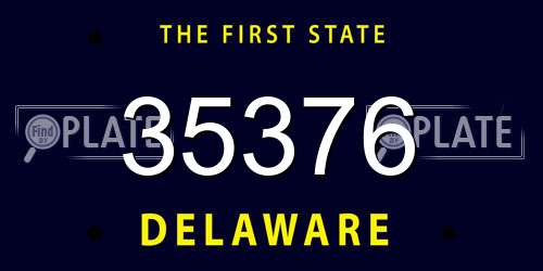 35376 Delaware License Plate