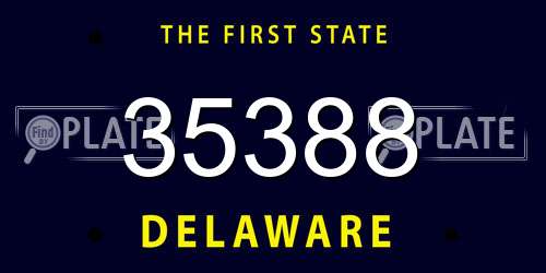 35388 Delaware License Plate