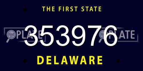 353976 Delaware License Plate