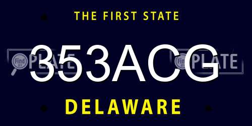 353ACG Delaware License Plate
