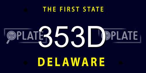 353D Delaware License Plate