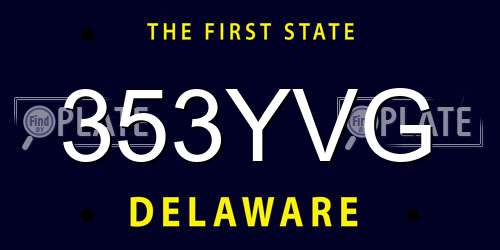 353YVG Delaware License Plate