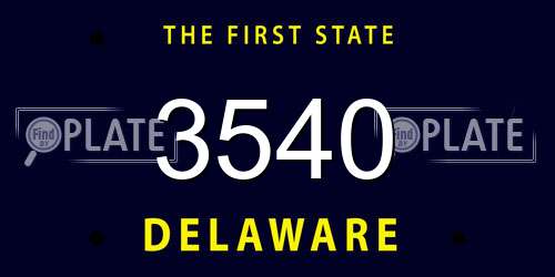 3540 Delaware License Plate