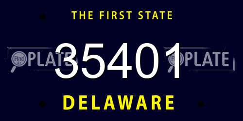 35401 Delaware License Plate