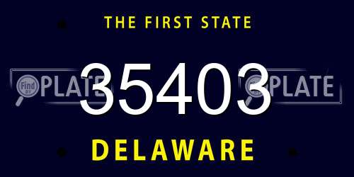 35403 Delaware License Plate