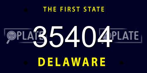 35404 Delaware License Plate