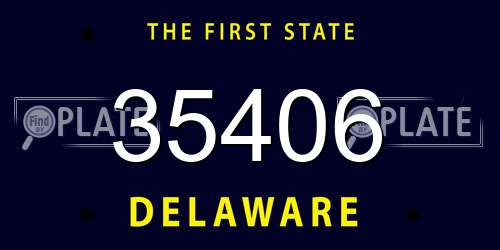 35406 Delaware License Plate