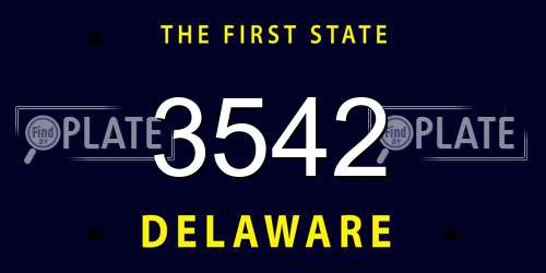 3542 Delaware License Plate