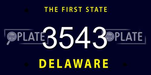 3543 Delaware License Plate